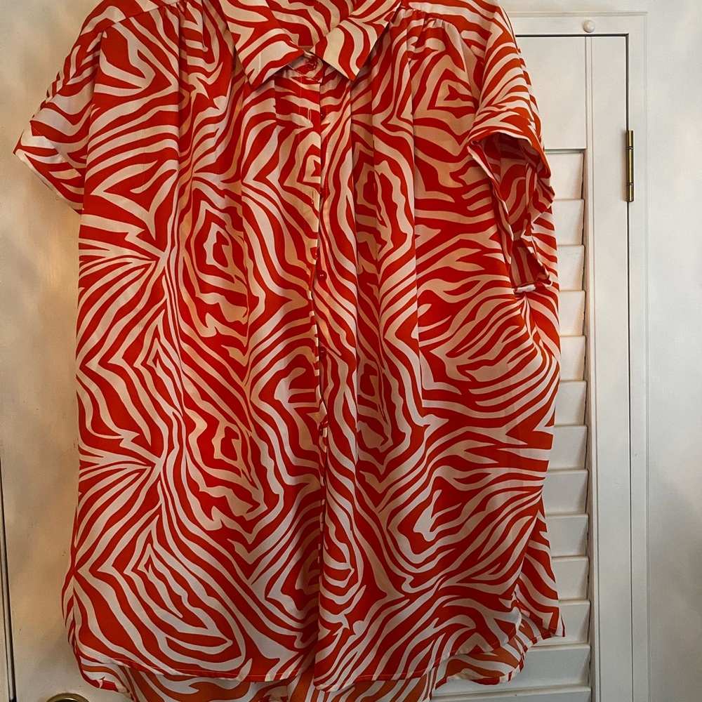 JODIFL Zebra Orange and White Top - Picture 3 of 5